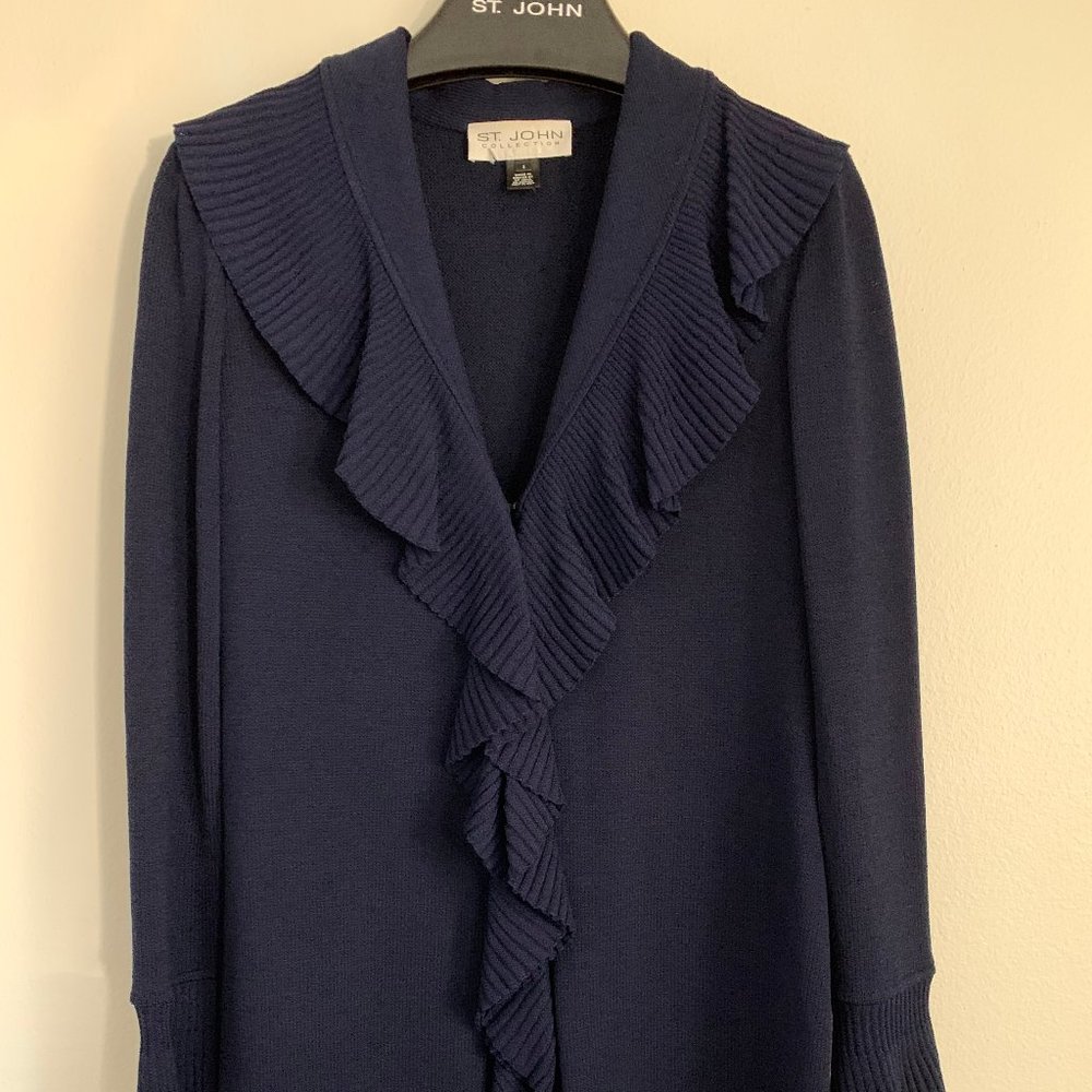 St John Navy Blue Kelly Coat Sz 2